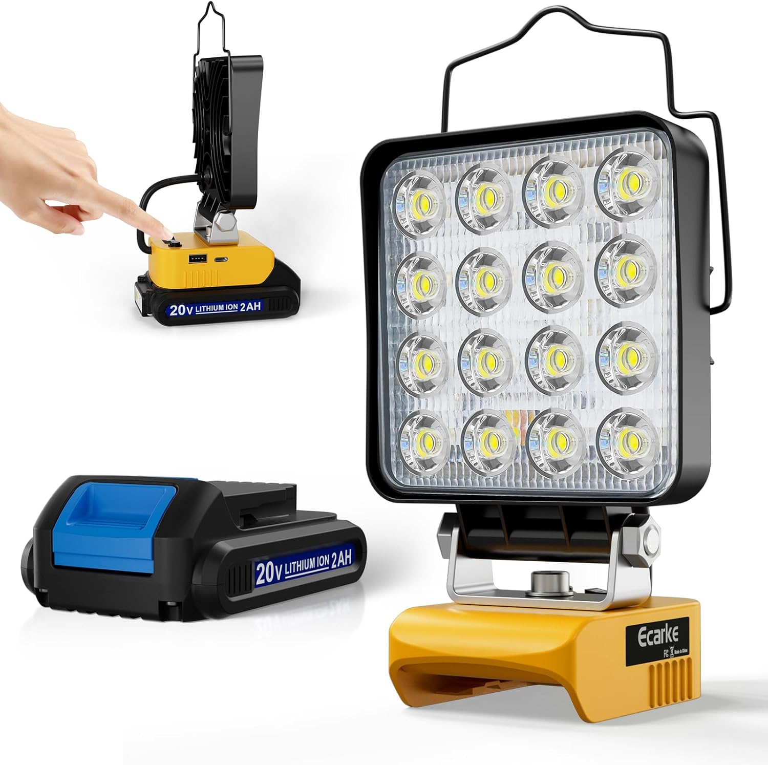 Ecarke LED Work Light with DeWALT Battery Compatibility for All Tasks