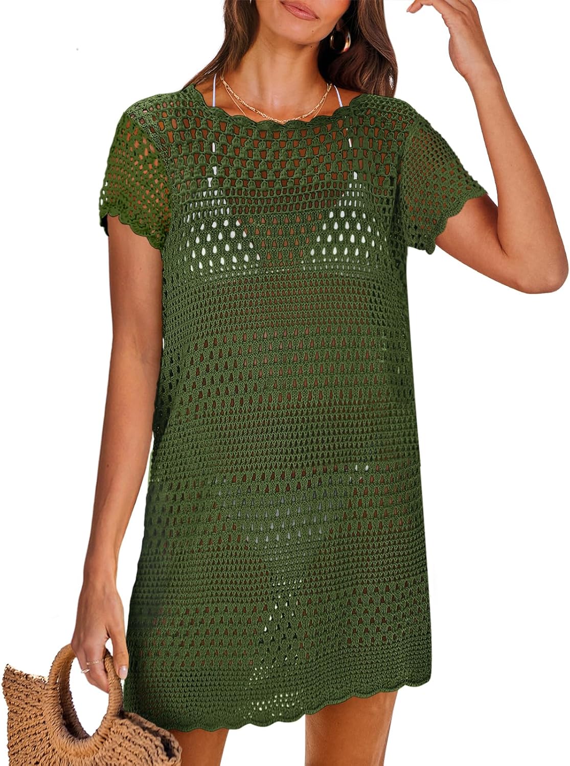 ANRABESS Swimsuit Cover Up for Women - Crochet Beach Dress