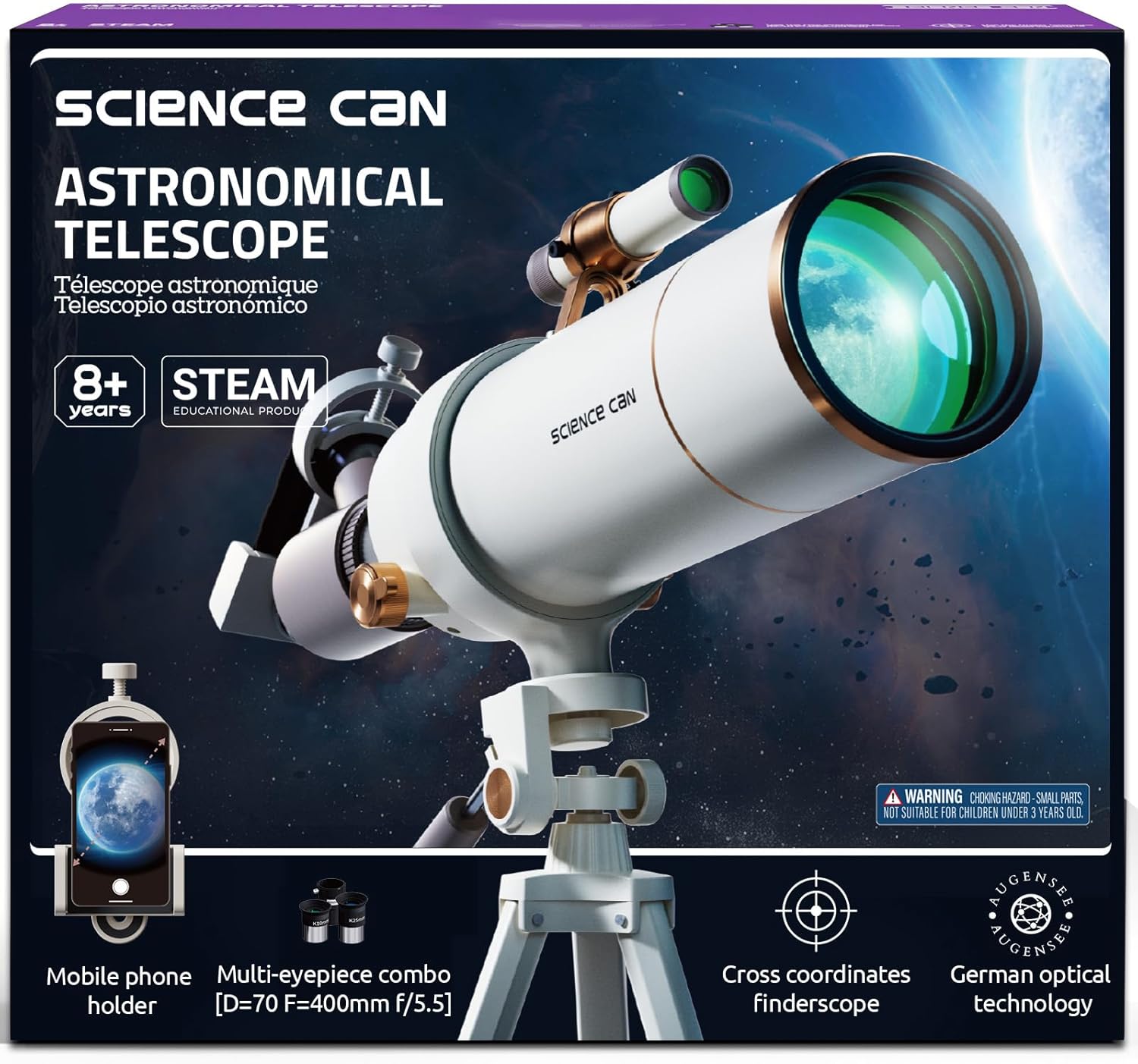 High Powered Refractor Telescope for Kids - 70mm Aperture