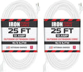 Outdoor Extension Cord 25 ft Weatherproof Heavy Duty - Clean White
