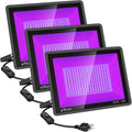 3 Pack 200W LED Flood Black Lights - Bright Outdoor UV Floods