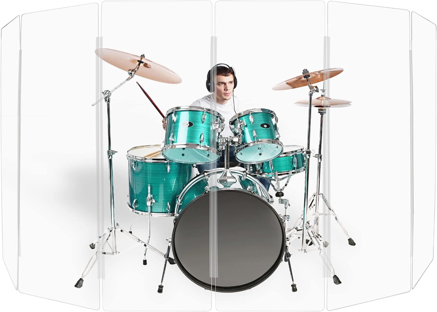 Premium 6ft Drum Shield with Plastic Hinges for Superior Sound Control