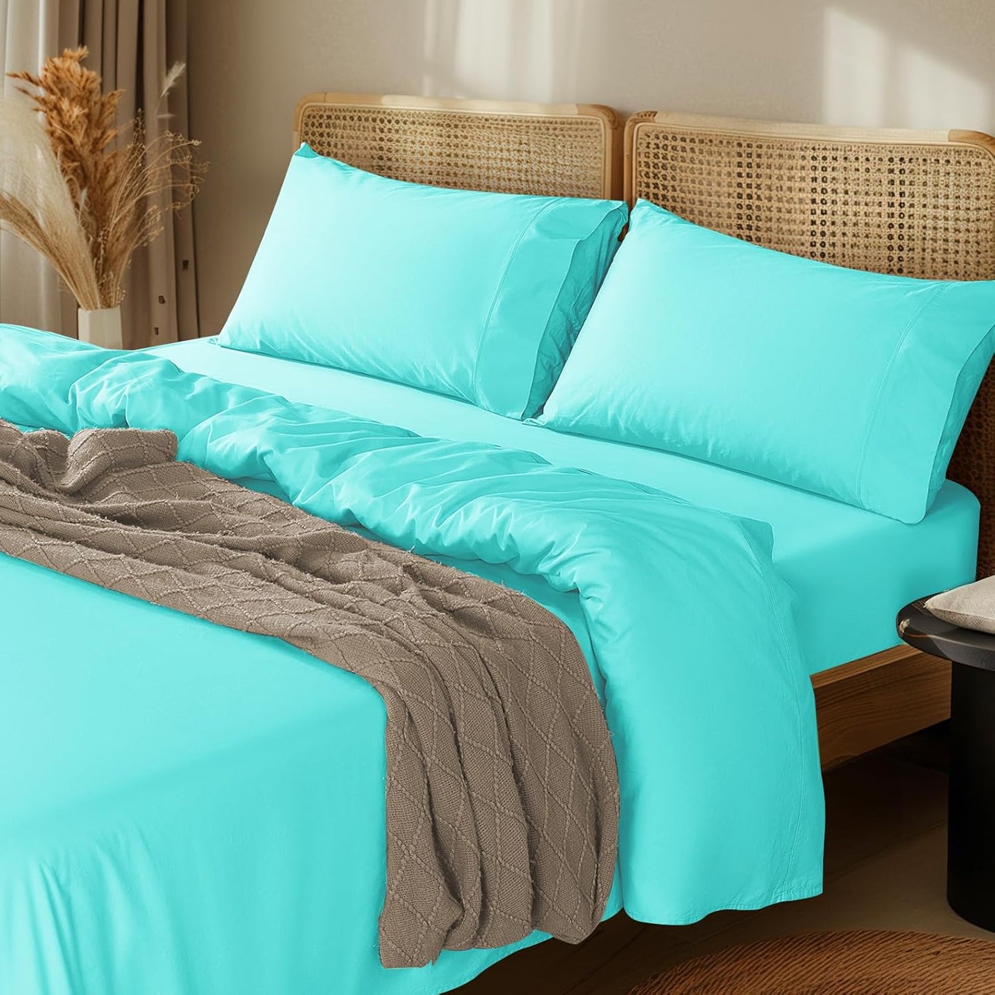 LBRO2M 1000 Thread Count Egyptian Cotton Sheets Set for Comfort