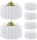 sancua 6 Pack Round Tablecloth 120 in White - Stain & Wrinkle