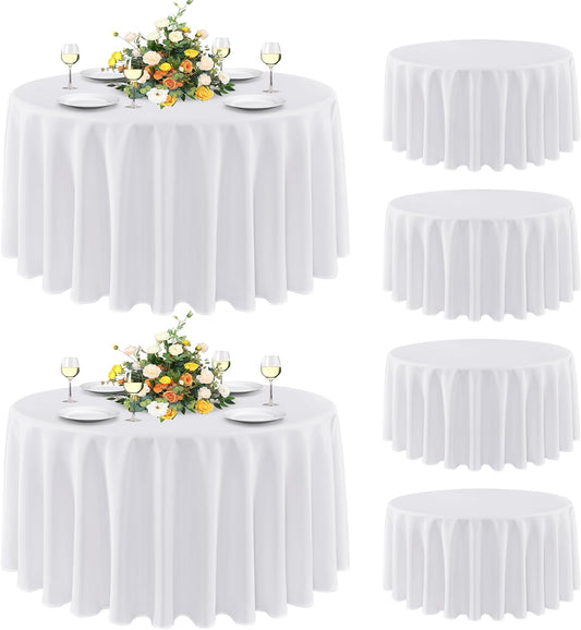 Sancua 6 Pack Round Tablecloth 120 Inch for Dining Tables