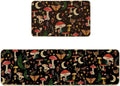 Artoid Mode Black Mushrooms Butterfly Kitchen Mats Set of 2
