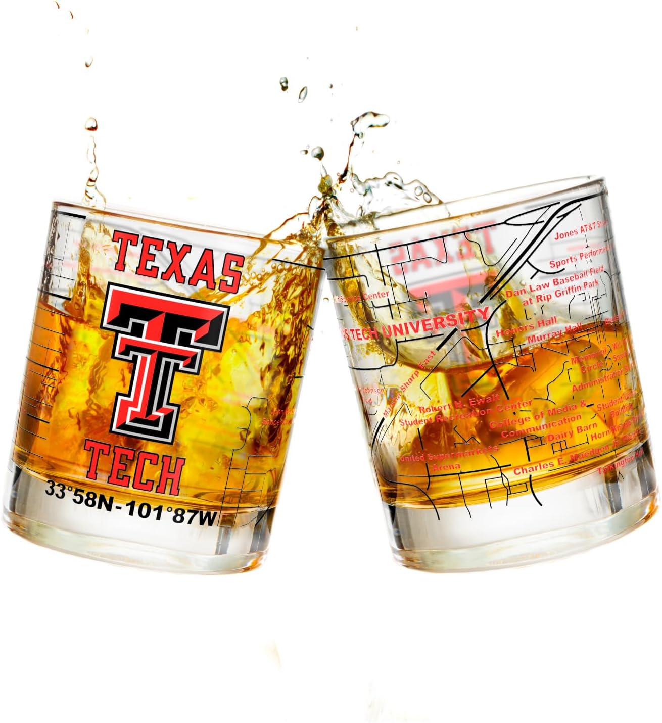 Texas Tech University Red Raiders College Whiskey Glasses Set