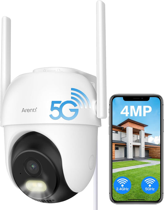 24/7 Recording Security Cam, 2K Resolution, 360 Motion Tracking