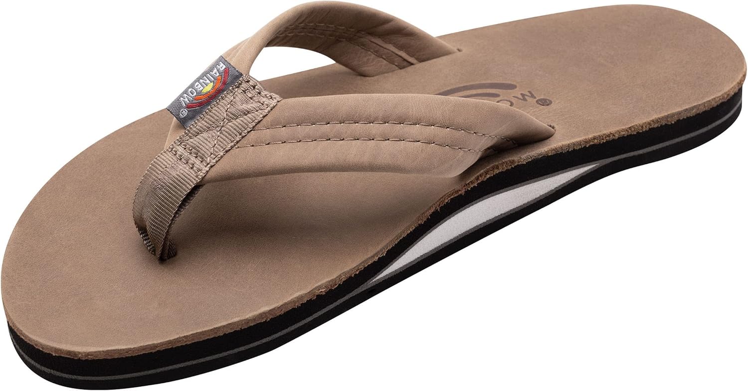 Rainbow Sandals Mens Luxury Leather with Single Layer Arch Support