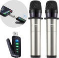 Alvoxcon Wireless Microphone for iPhone & Computer - Dual Handheld USB