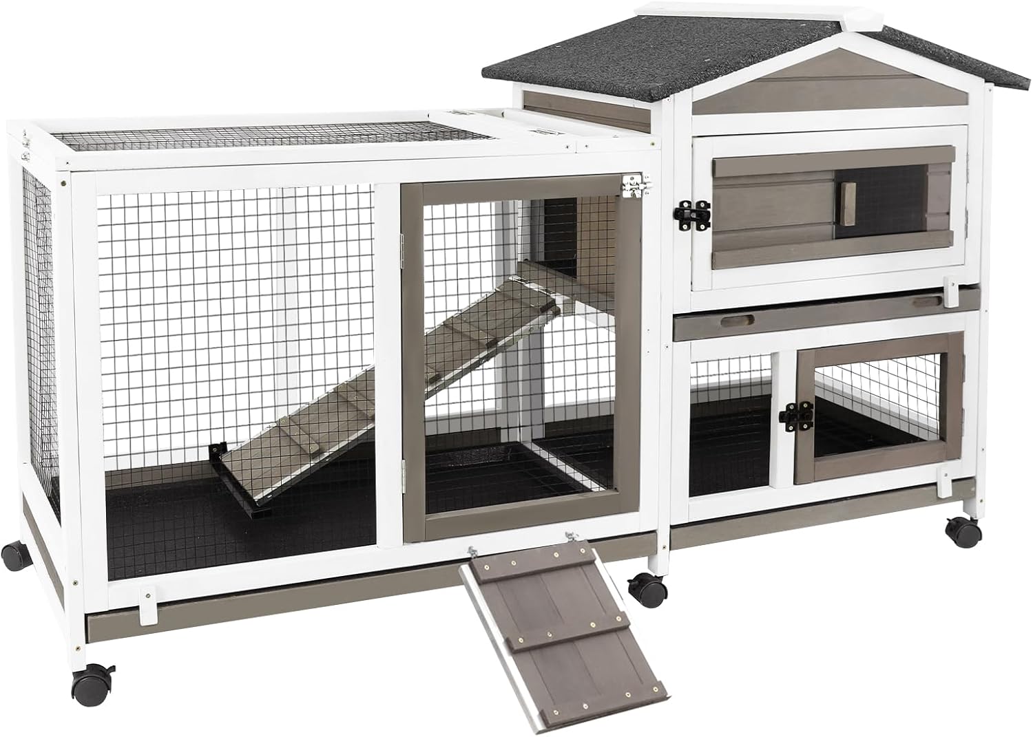 Durable 2-Story Rabbit Hutch for Indoor and Outdoor Use