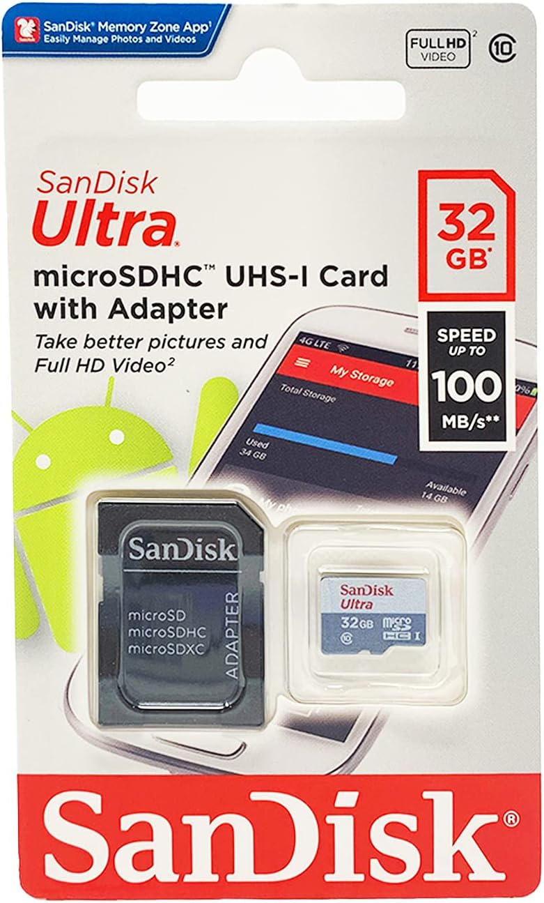 SanDisk Ultra 32GB Micro SDHC UHS-I Class 10 Card Pack of 10