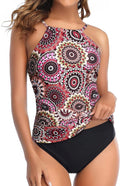 Tempt Me Two Piece Tankini Set Tummy Control Swimsuit - High Neck