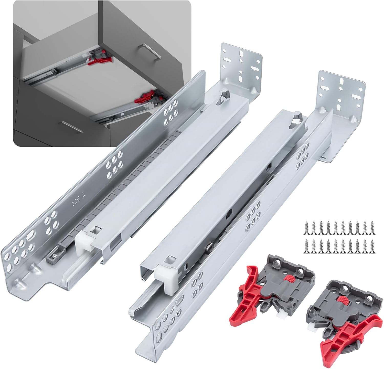 LONTAN 6 Pairs 9 Inch Soft Close Undermount Drawer Slides