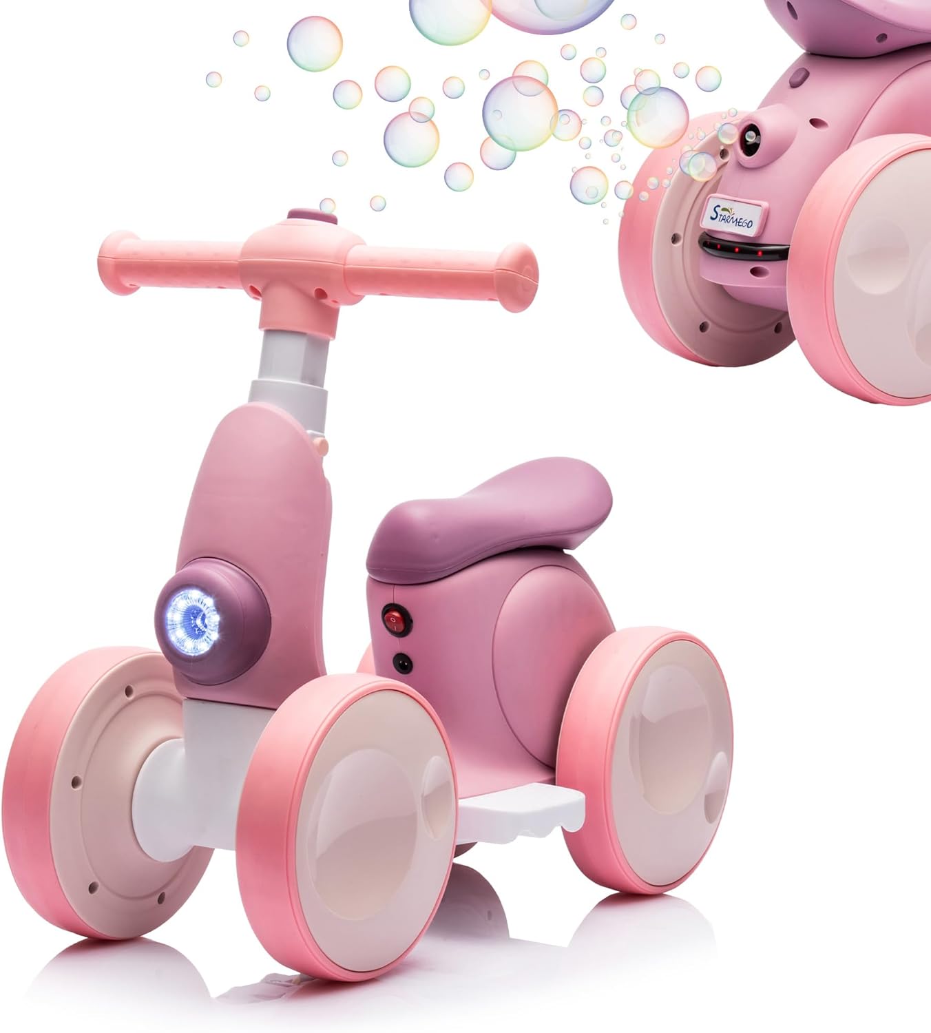 6V Electric Baby Balance Bike with Bubble Machine for Kids