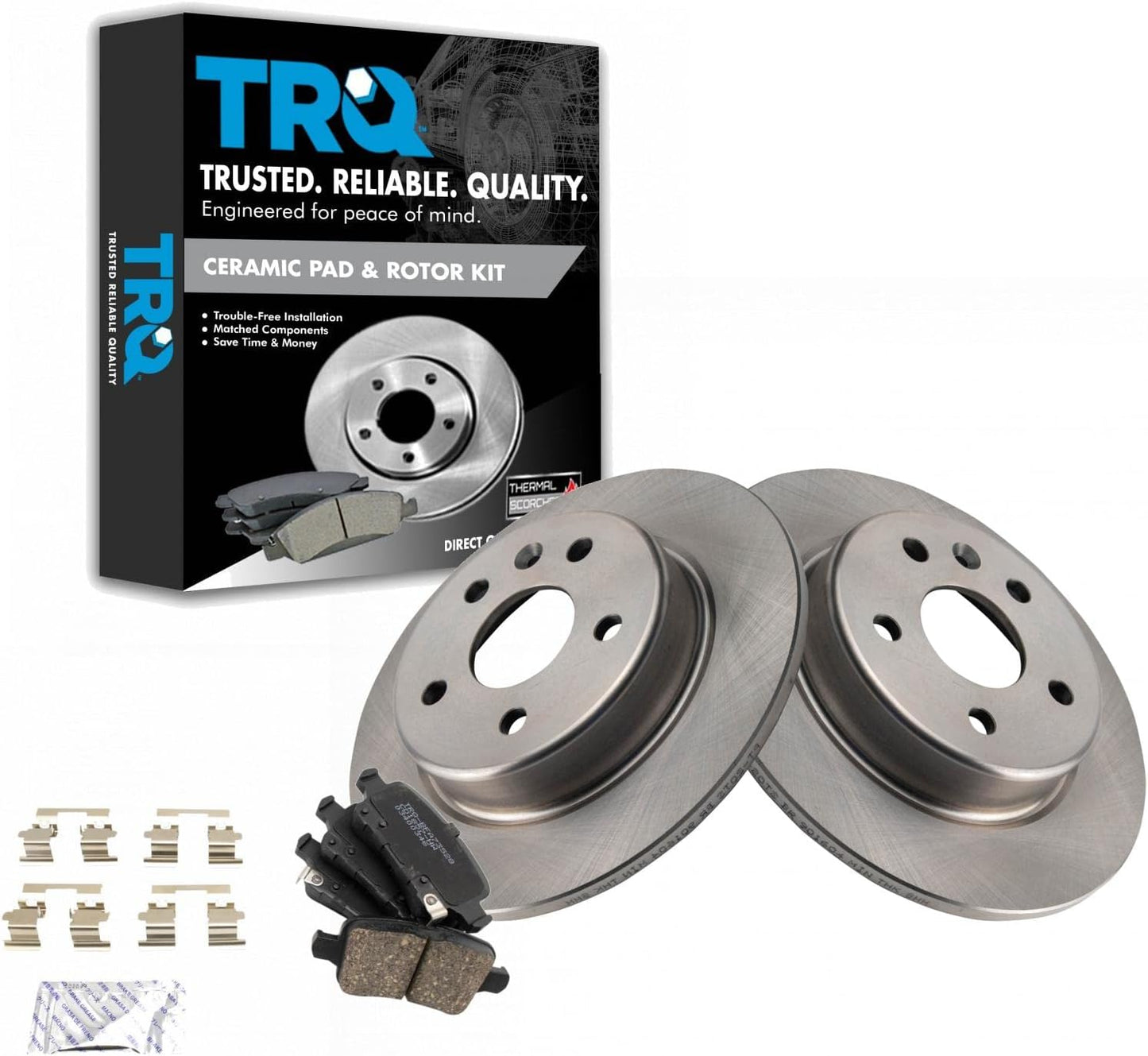 TRQ Rear Brake Pad & Rotor Kit for Chevrolet Bolt EV & Cruze