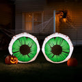 Lighted Green Eyeballs Inflatable Set 3ft - Spooky Yard Decor