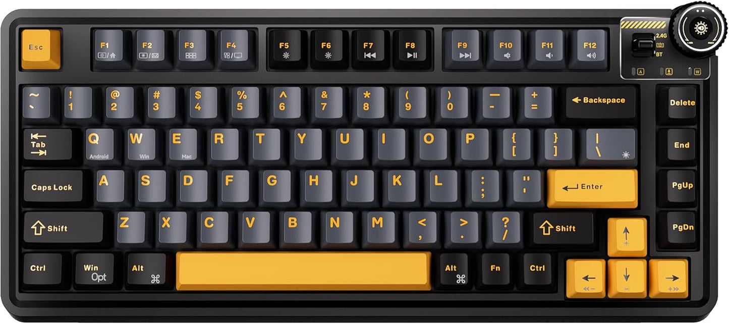 COUTSALL 75% Wireless Mechanical Keyboard: Hot Swappable & RGB Backlit