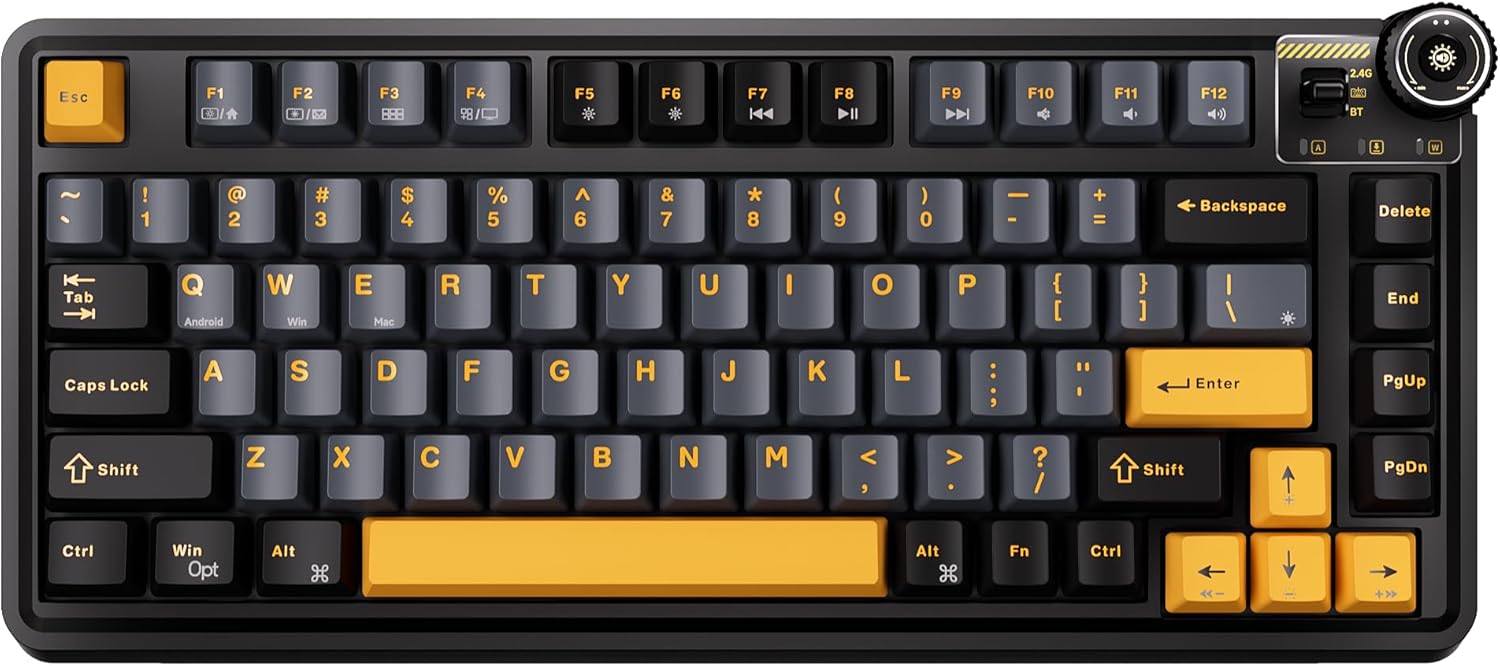 COUTSALL 75% Wireless Mechanical Keyboard: Hot Swappable & RGB Backlit