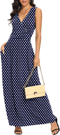 LILBETTER Women Sleeveless Deep V Neck Maxi Dress - Comfortable