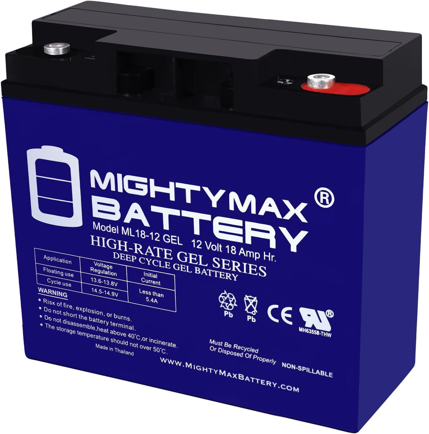 Mighty Max Battery ML18-12 GEL - Reliable 12V 18AH Power Source
