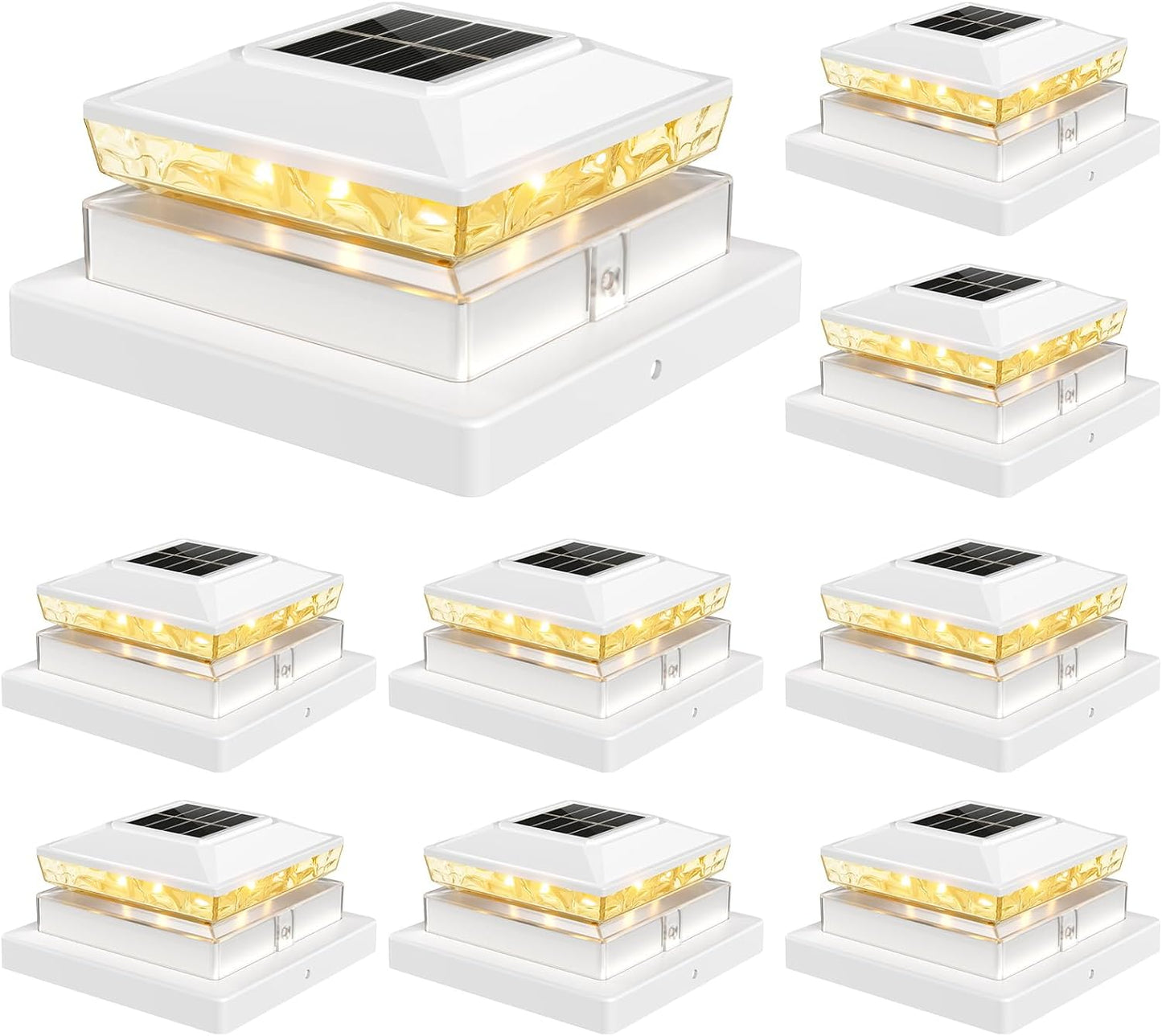 Solar Post Cap Lights for 4x4 and 5x5 Posts - 8 Pack