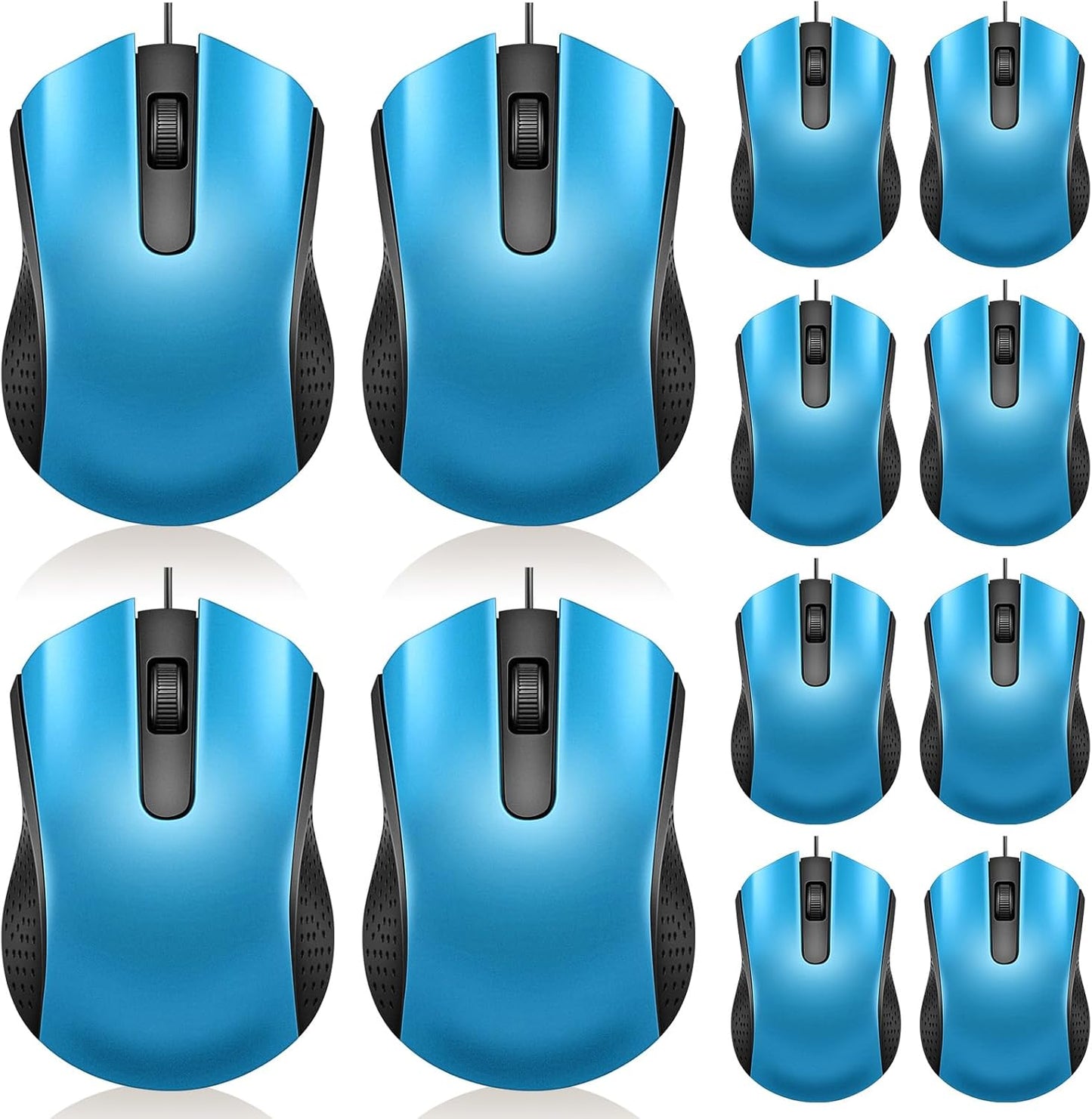 12 Pcs Wired Ergonomic Mouse Set - Ideal for PCs & Gaming