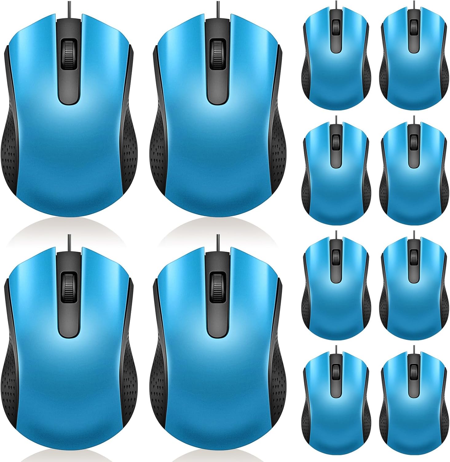 12 Pcs Wired Ergonomic Mouse Set - Ideal for PCs & Gaming
