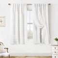 White Sheer Semi Blackout Curtains for Nursery and Bedroom