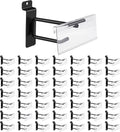 Polmart Heavy Duty Black Slatwall Panel Double-Bar Hooks - 50 Pack