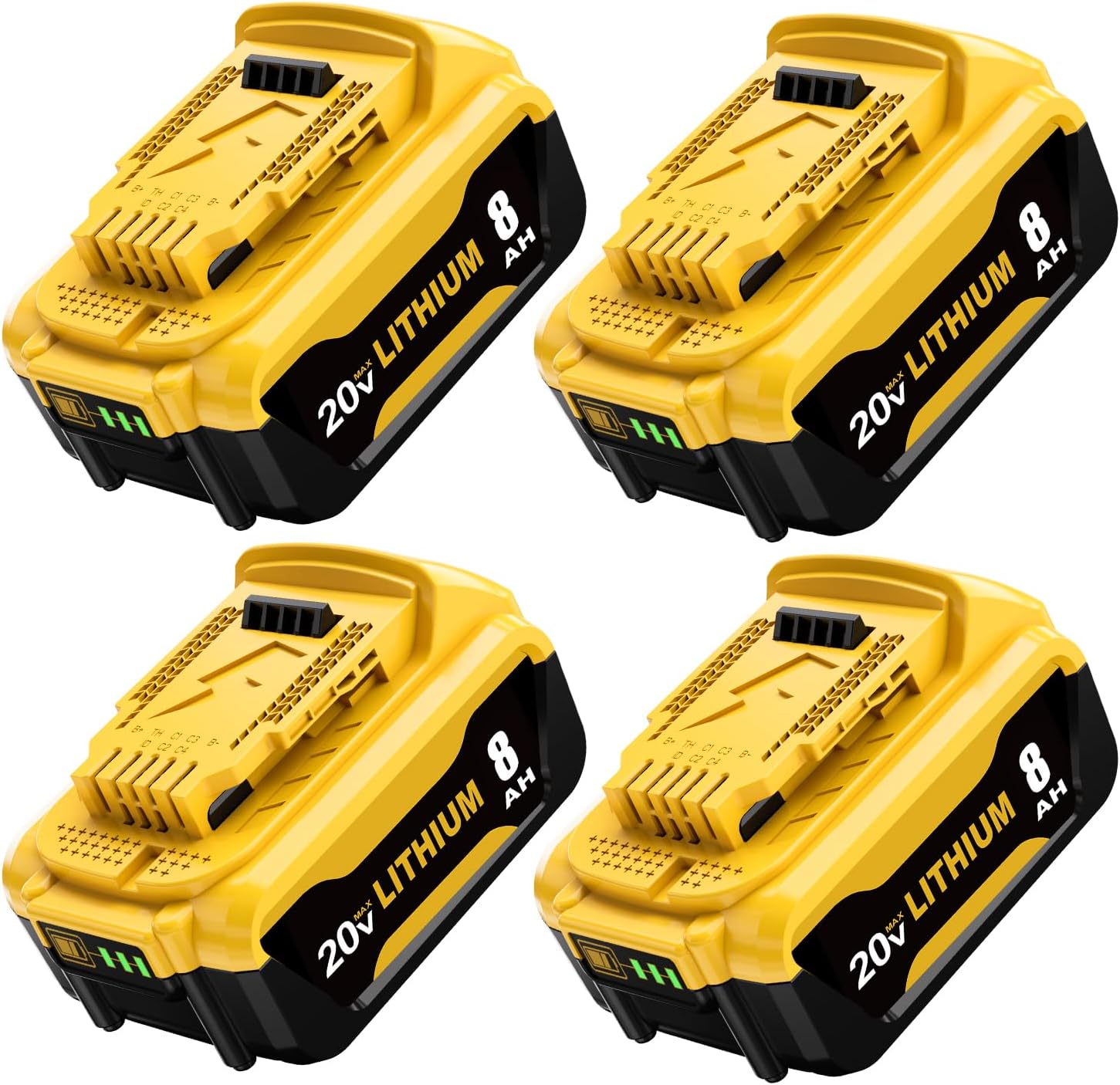 Replacement for Dewalt 20V MAX 8 Ah Lithium Ion Battery 4-Pack