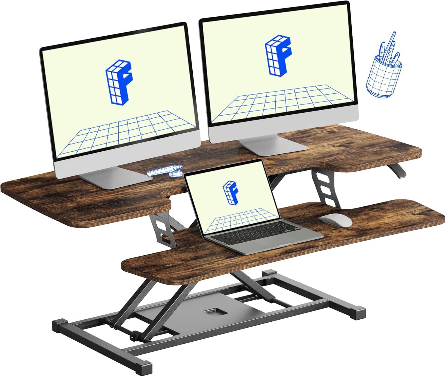 FLXISPOT 40in Standing Desk Converter for Ergonomic Comfort