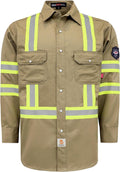Hi Vis Flame Resistant Shirt for Men - 7.5oz FR Cotton Twill