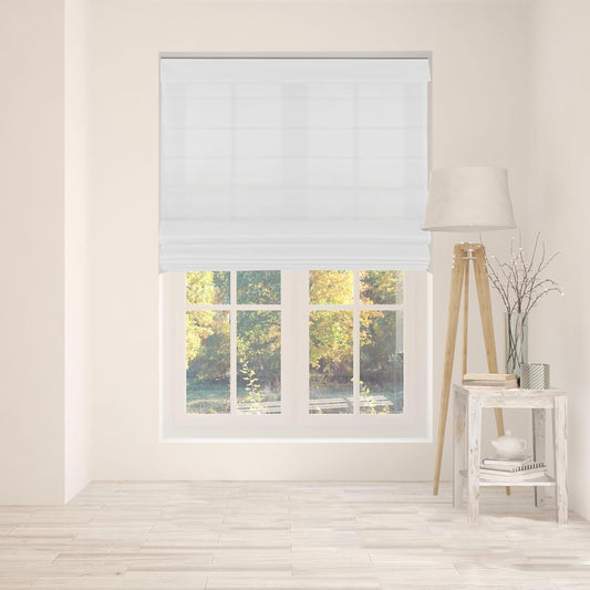 Cordless Fabric Roman Shades for Light Filtering Windows