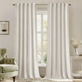 MIULEE Velvet Curtains 84 in Ivory - Luxury Thermal Room Darkening