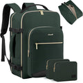 Travel Backpack for Women and Men 40L Personal Item - Dark green-Black