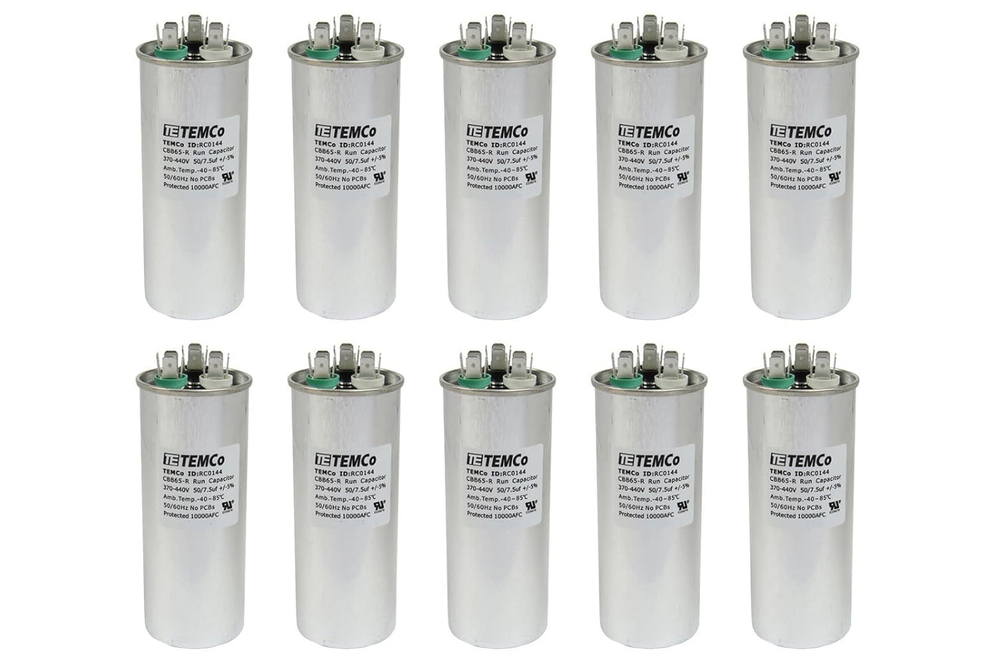 10 Pack Dual Run Capacitor for HVAC AC Fan and Motor Needs
