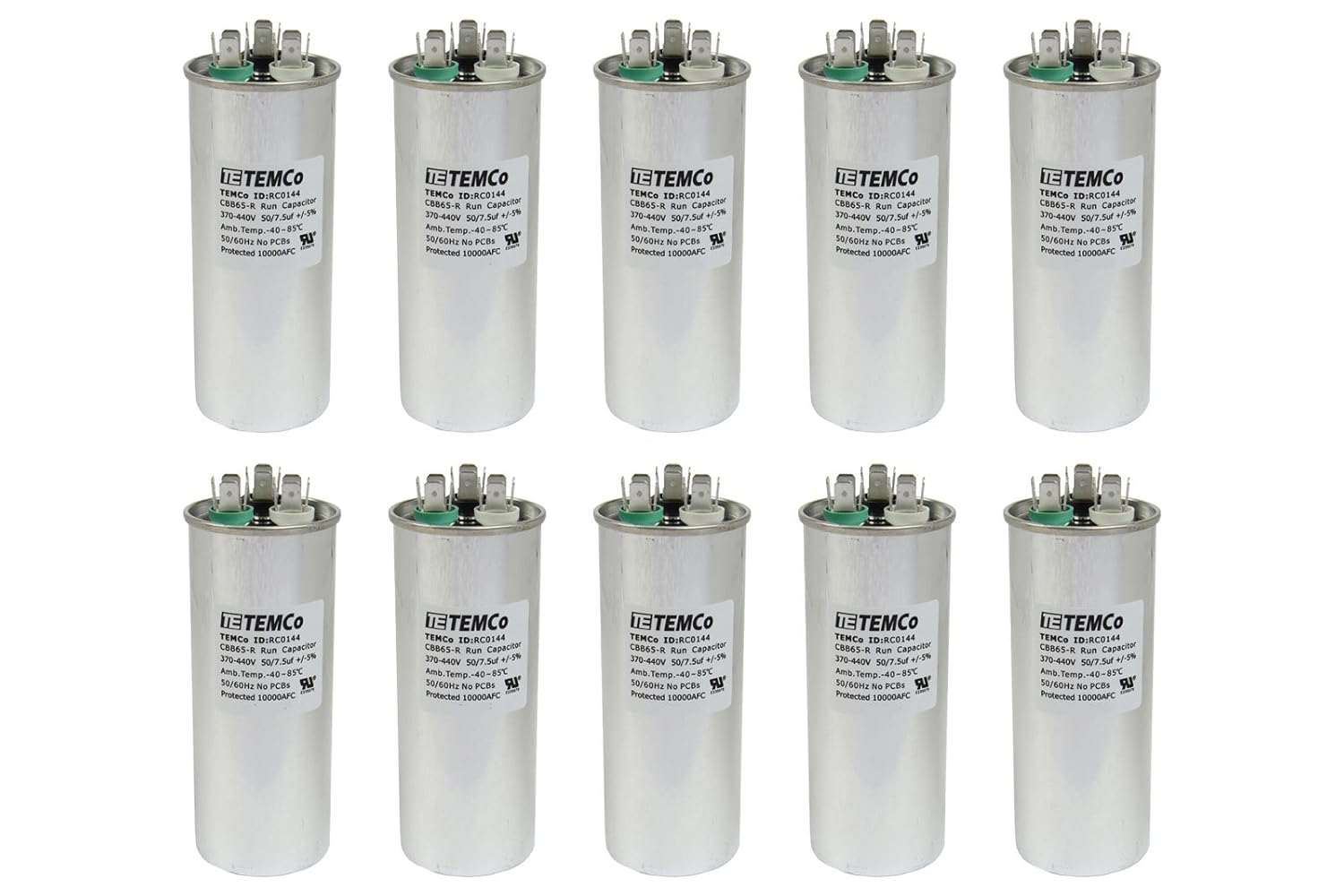 10 Pack Dual Run Capacitor for HVAC AC Fan and Motor Needs