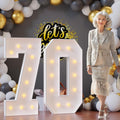 Light Up Numbers 4FT Number 70 Marquee Sign - 4 ft Party Centerpiece