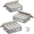 Coffee Mug Storage Box 24-Compartment Set - Stackable Protection