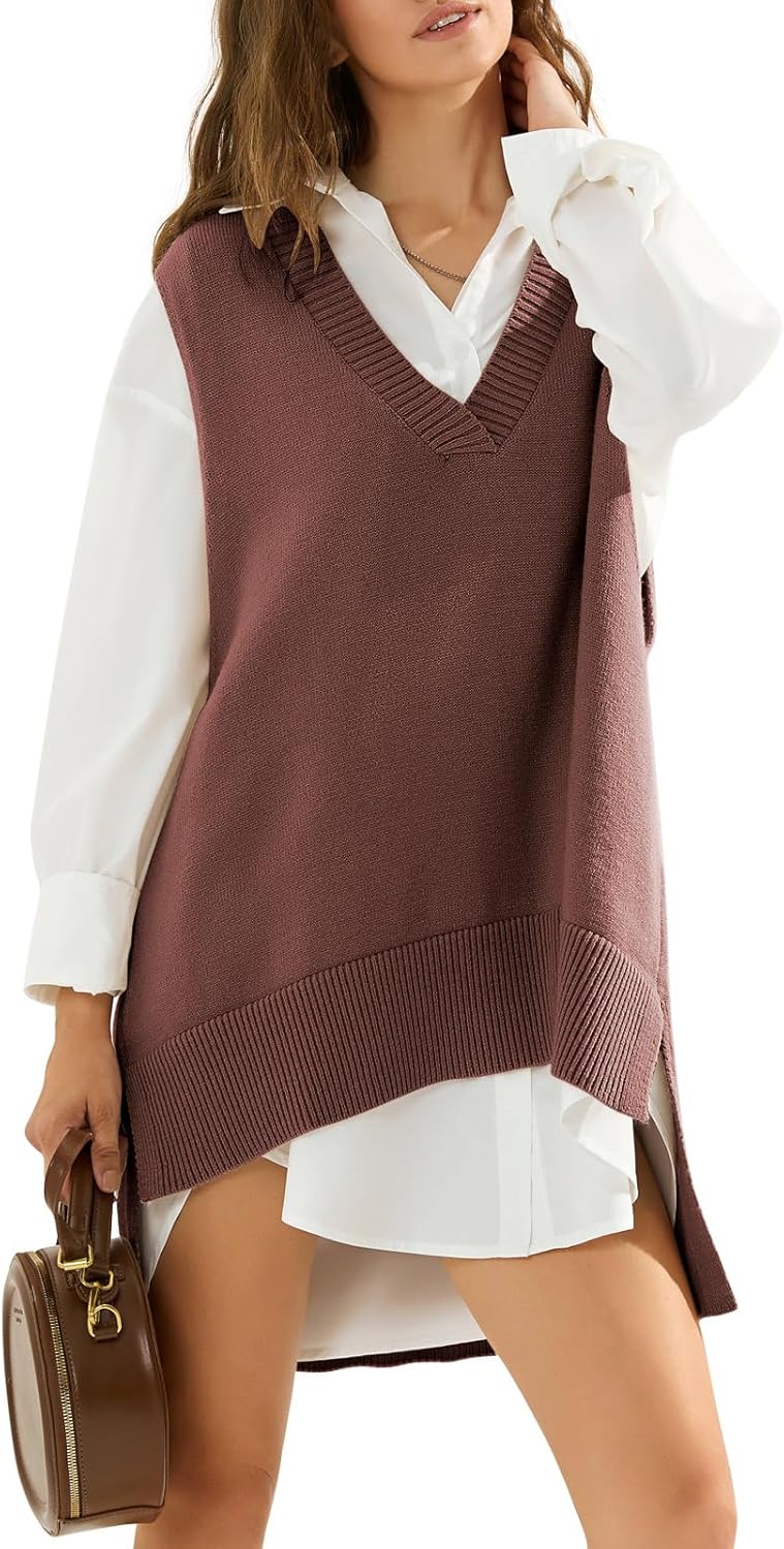 EXLURA Womens Oversized Sweater Vest for Trendy Fall Style
