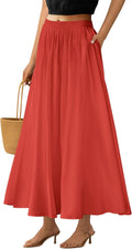 Women's Maxi Skirts High Waisted Ruffle Long Flowy Skirt