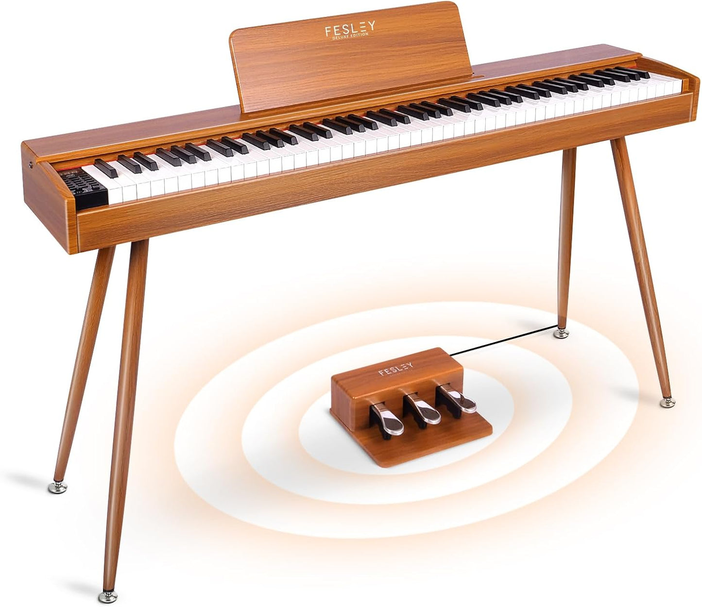 Fesley 88 Key Weighted Keyboard: Professional Grade with Dual Speakers