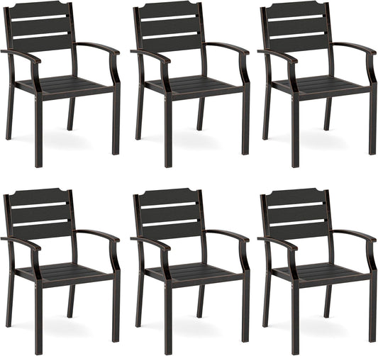 Outdoor Dining Chairs Set of 6 for Patio, Lawn, and Garden