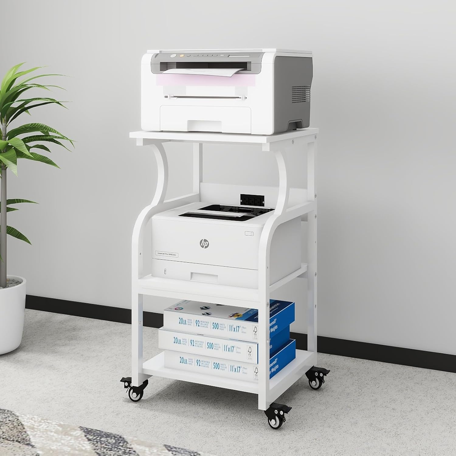 Rolling Printer Stand for Home Office Organization