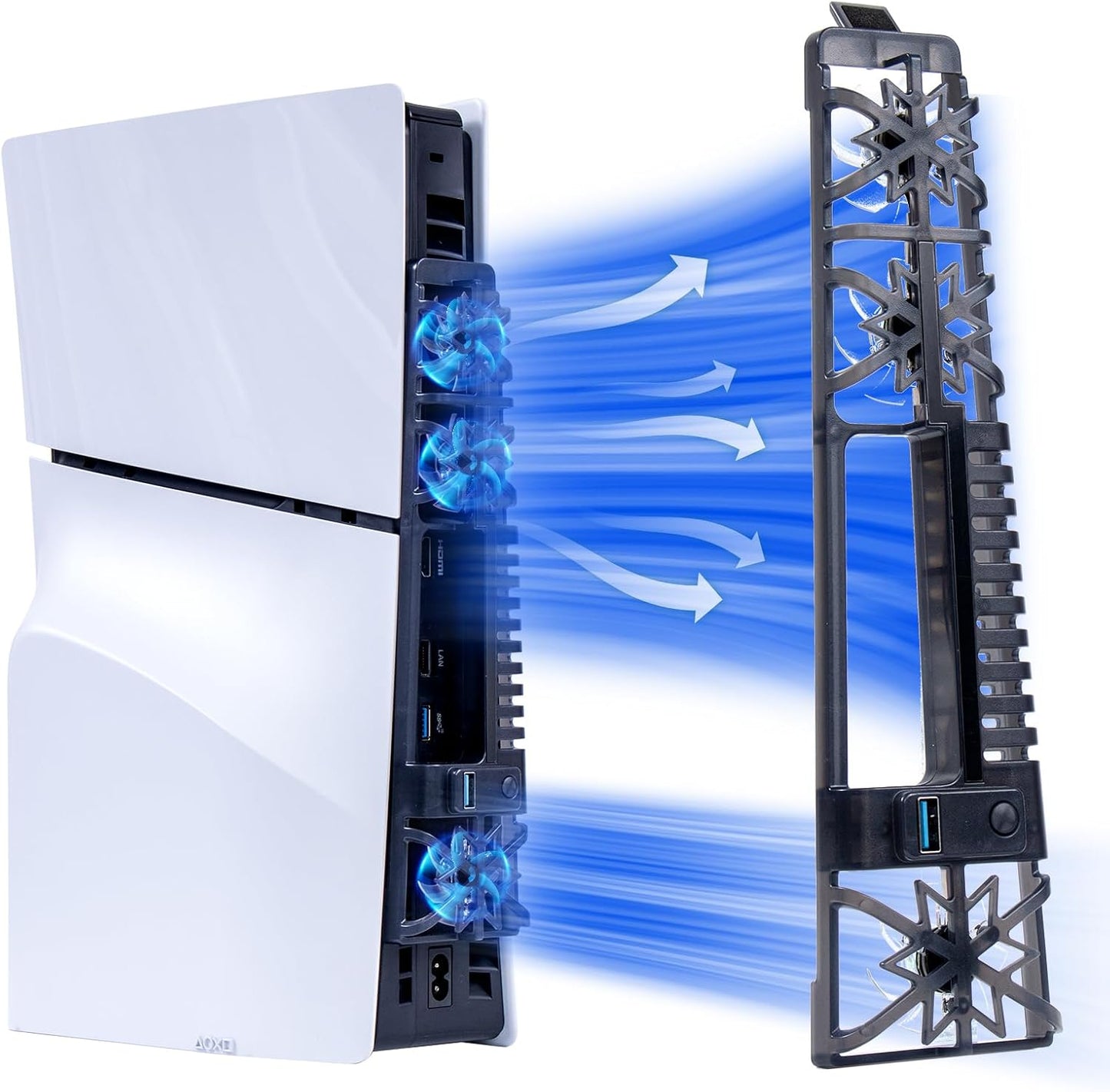 NANANINO PS5 Slim Cooling Fan with RGB & USB 3.0