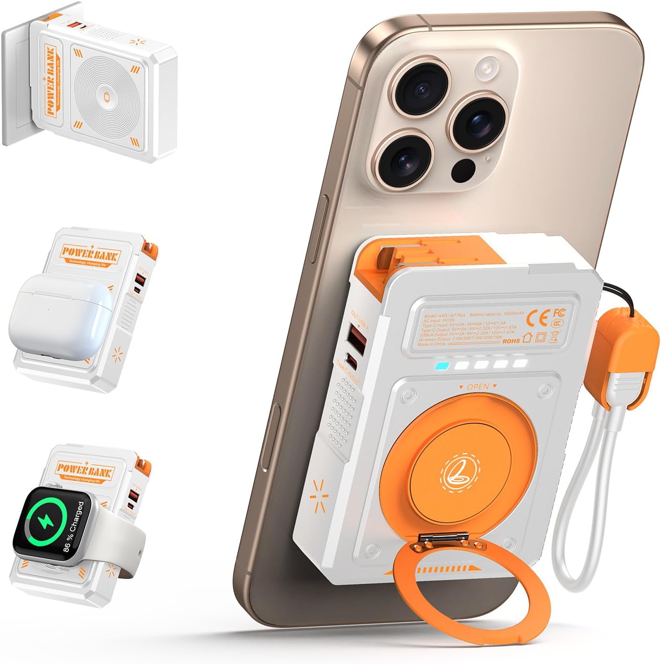 Magnetic Power Bank 10000mAh for iPhone 16 Pro Max and More
