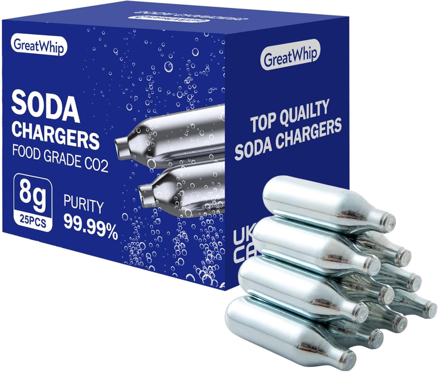Effortlessly Fizzy: GreatWhip CO2 Cartridges 25-Pack