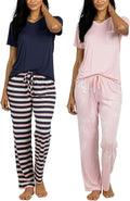 Women's Comfy Pajama Sets 2 Pack - Short & Long Sleeve Options SOFT