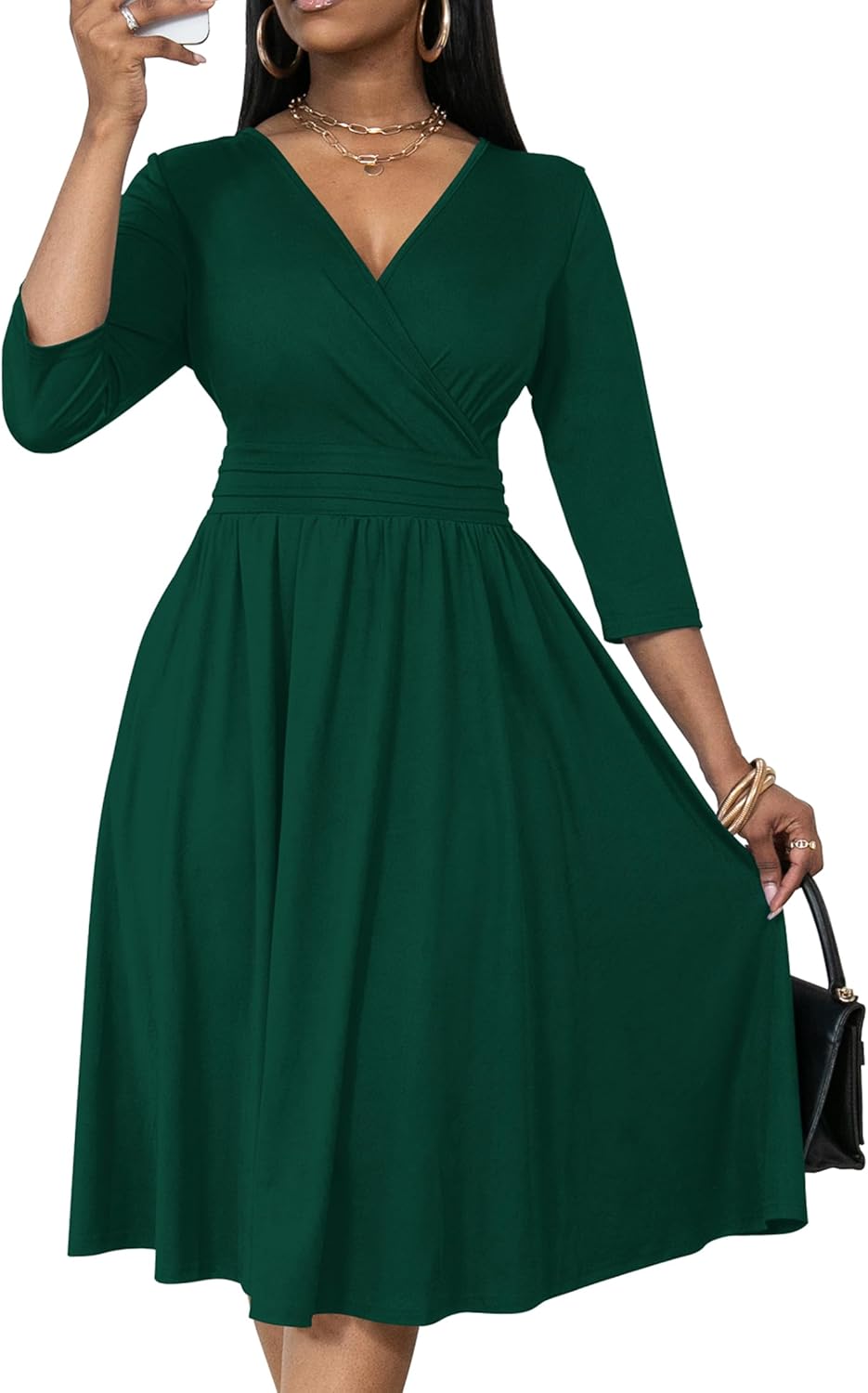Nmoder Women's Wrap Dress for Cocktail and Wedding Events